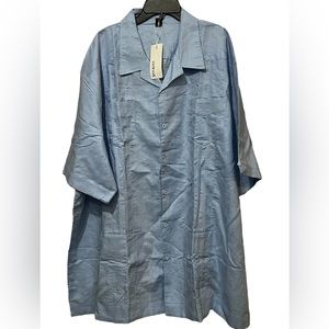 VATPAVE Mens Linen Cuban Guayabera Shirt Casual Button Down Short Sleeve 4XL
